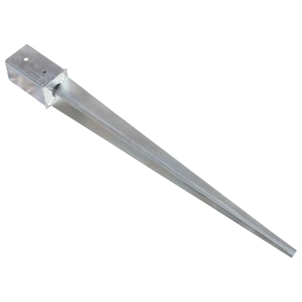 vidaXL jordpløkker 6 stk. 8 x 8 x 91 cm galvaniseret stål sølvfarvet