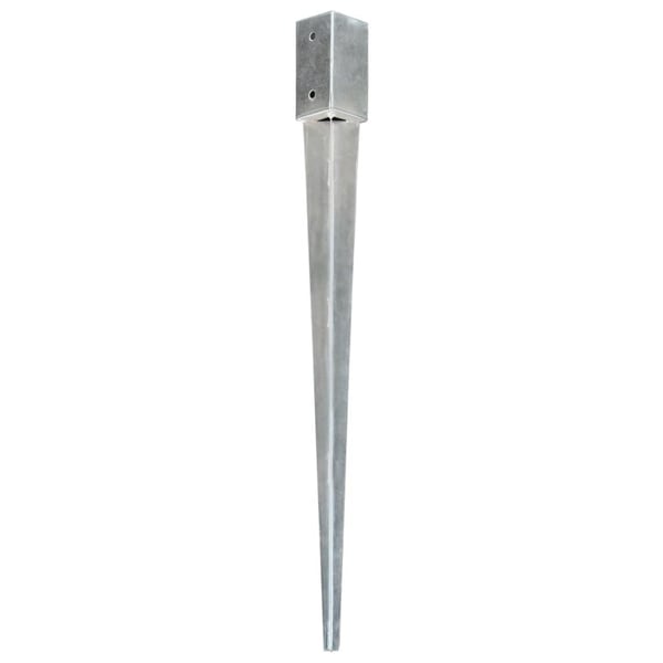 vidaXL jordpløkker 6 stk. 7 x 7 x 90 cm galvaniseret stål sølvfarvet