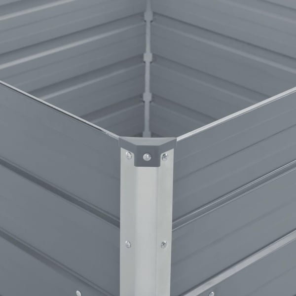 vidaXL Forhøyet plantekasse 100x100x45 cm galvanisert stål grå