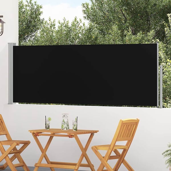 vidaXL Infällbar sidomarkis 100x314 cm svart