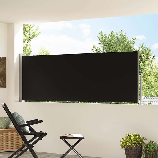 vidaXL Infällbar sidomarkis 100x314 cm svart