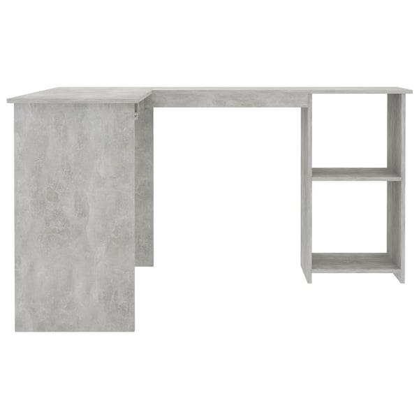 vidaXL L-formet skrivebord betonggrå 120x140x75 cm konstruert tre