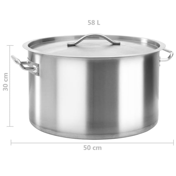 vidaXL Gryte 58 L 50x30 cm rustfritt stål