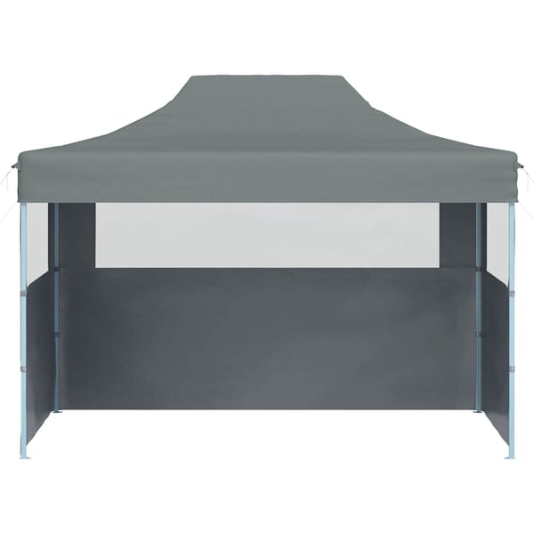 vidaXL foldbart festtelt med 3 sidevægge 3 x 4 m stål antracitgrå