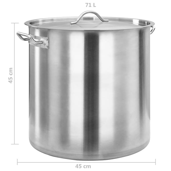 vidaXL Gryte 71 L 45x45 cm rustfritt stål