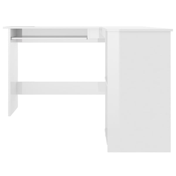 vidaXL L-formet skrivebord 120x140x75 cm konstrueret træ hvid højglans