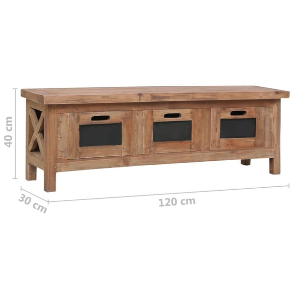 vidaXL TV-taso 3 laatikolla 120x30x40 cm täysi mahonki