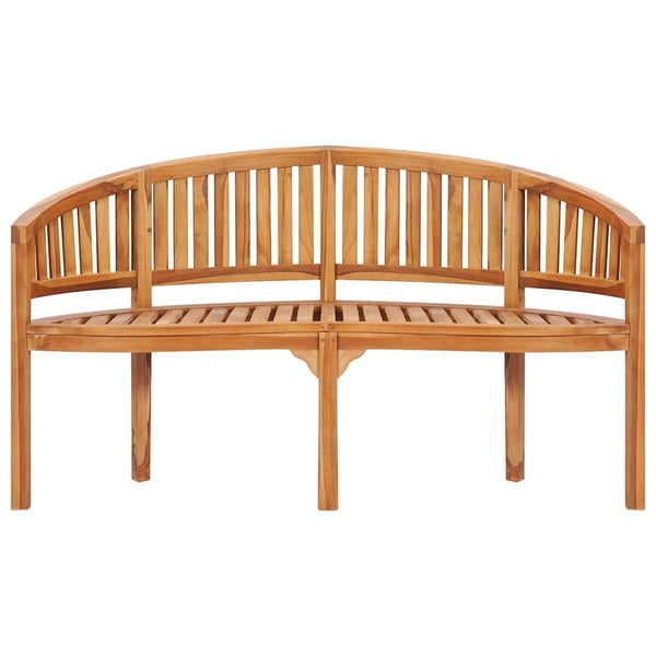 vidaXL bananbænk 151 cm massivt teaktræ