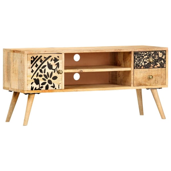 vidaXL TV-benk 100x30x45 cm heltre mango