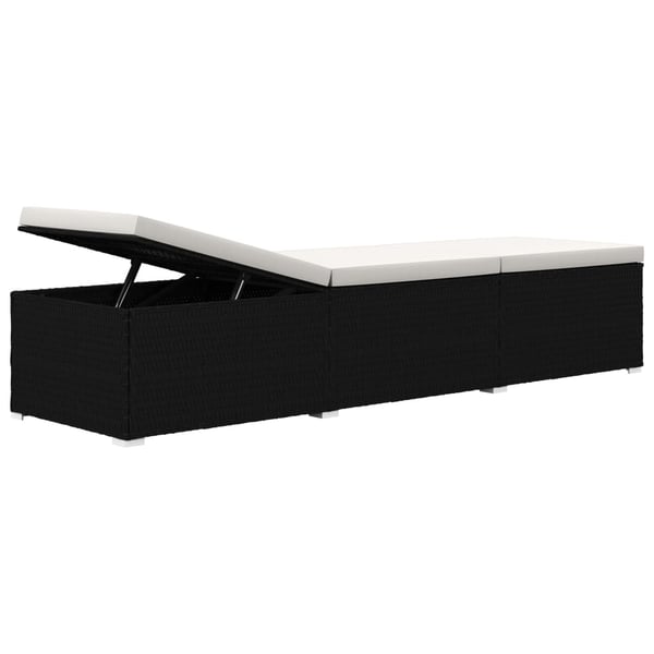 vidaXL liggestol med hynde og tebord polyrattan cremehvid