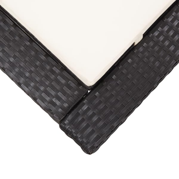 vidaXL solseng med hynde polyrattan sort