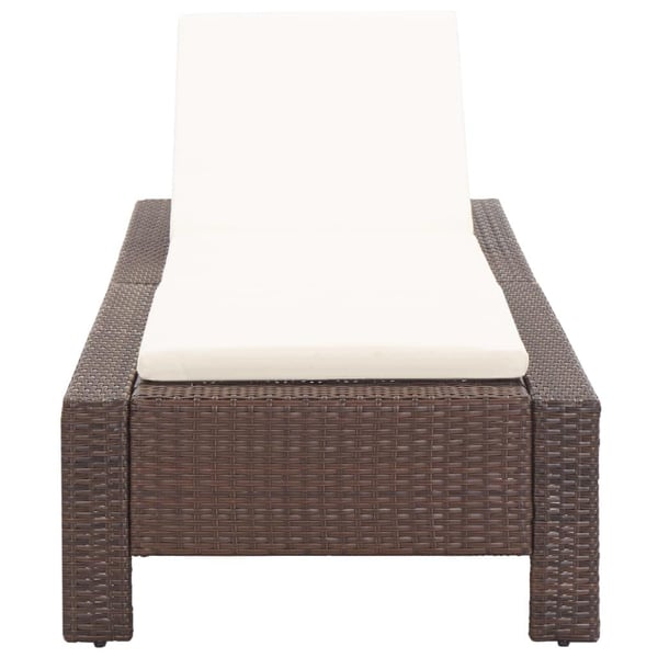 vidaXL solseng med hynde polyrattan brun