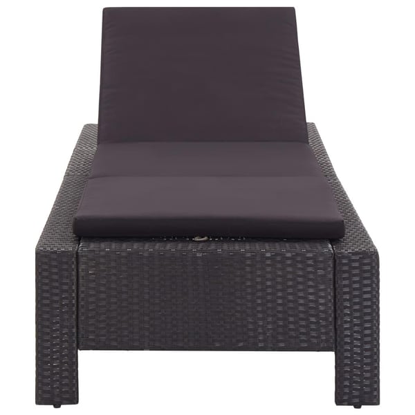 vidaXL solseng med hynde polyrattan sort
