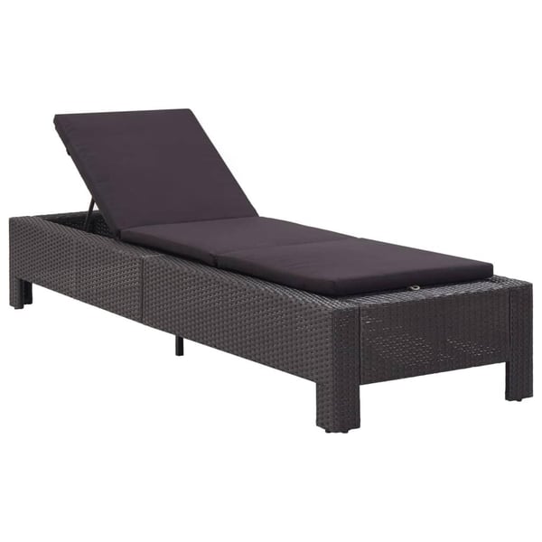 vidaXL solseng med hynde polyrattan sort
