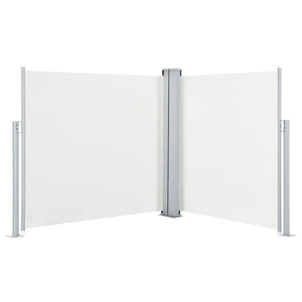 vidaXL Infällbar sidomarkis gräddvit 120x600 cm