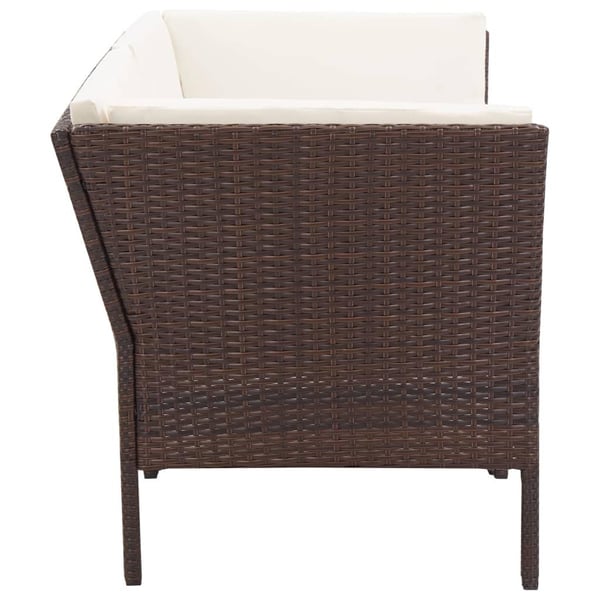 vidaXL haveloungesæt 6 dele med hynder polyrattan brun