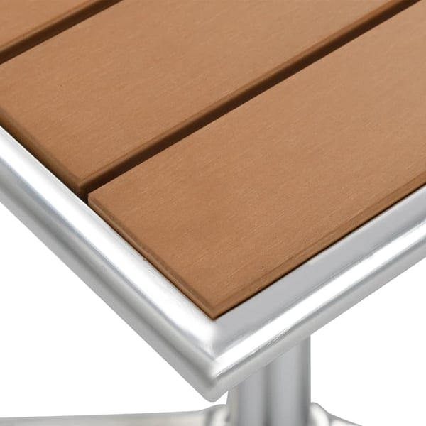 vidaXL Puutarhapöytä hopea 60x60x70 cm alumiini ja WPC