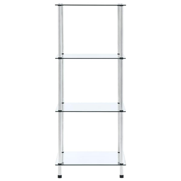 vidaXL Hylle 4 etasjer gjennomsiktig 40x40x100 cm herdet glass