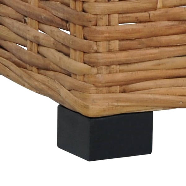 vidaXL fodskammel med hynde naturlig rattan
