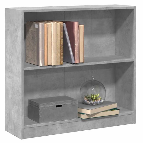 vidaXL Bokhylle betonggrå 80x24x75 cm konstruert tre