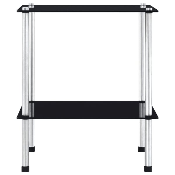 vidaXL reol 2 hylder 40x40x47 cm hærdet glas sort