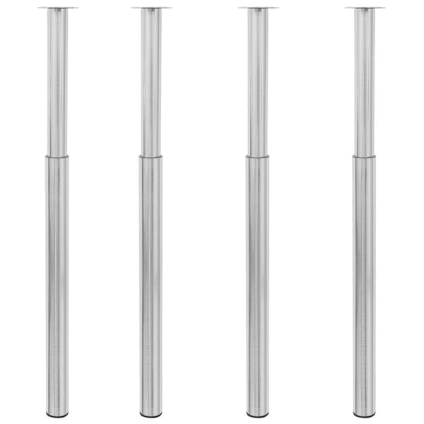 vidaXL teleskopiske bordben 4 stk. børstet nikkel 710 mm-1100 mm