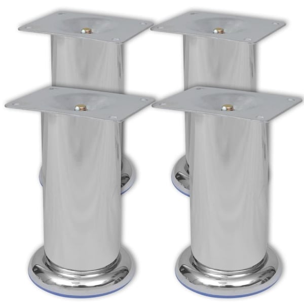 vidaXL Soffben 8 st rund krom 120 mm