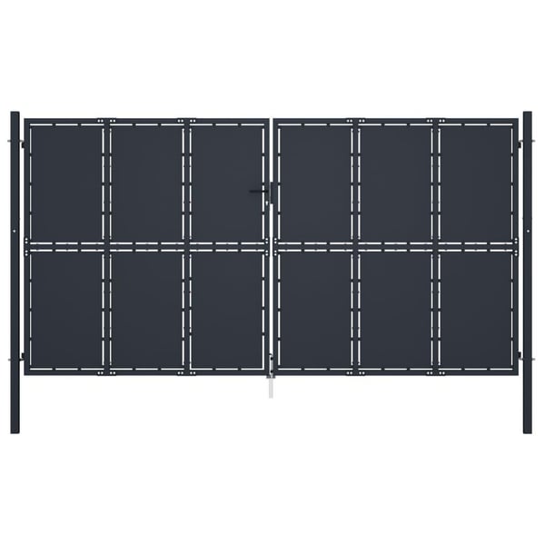 vidaXL Puutarhan portti teräs 400x200 cm antrasiitti