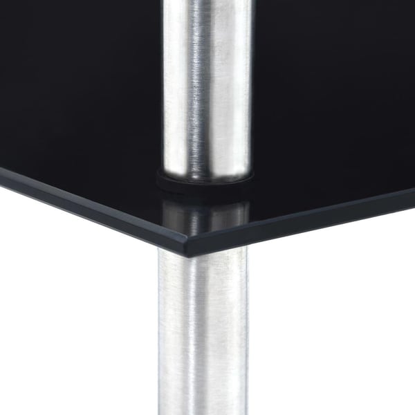 vidaXL reol 3 hylder 30x30x67 cm hærdet glas sort