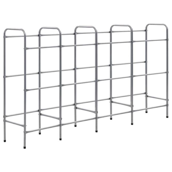 vidaXL Varastohylly 12 korille hopea 190x33x116 cm teräs