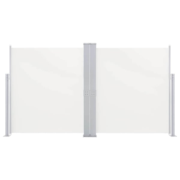 vidaXL Uttrekkbar sidemarkise dobbel 170x600 cm kremhvit