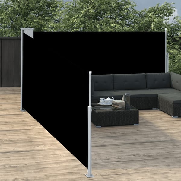 vidaXL sammenrullelig sidemarkise 100 x 1000 cm sort