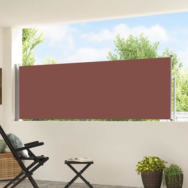 vidaXL Sisäänvedettävä terassin sivumarkiisi 100x514 cm ruskea