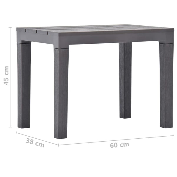 vidaXL Hagebord med 2 benker plast brun