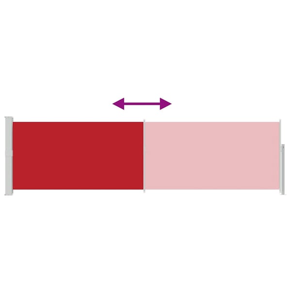 vidaXL Uttrekkbar sidemarkise 140x500 cm rød