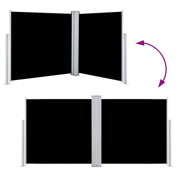 vidaXL sammenrullelig sidemarkise 120 x 600 cm sort