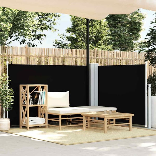 vidaXL sammenrullelig sidemarkise 120 x 600 cm sort