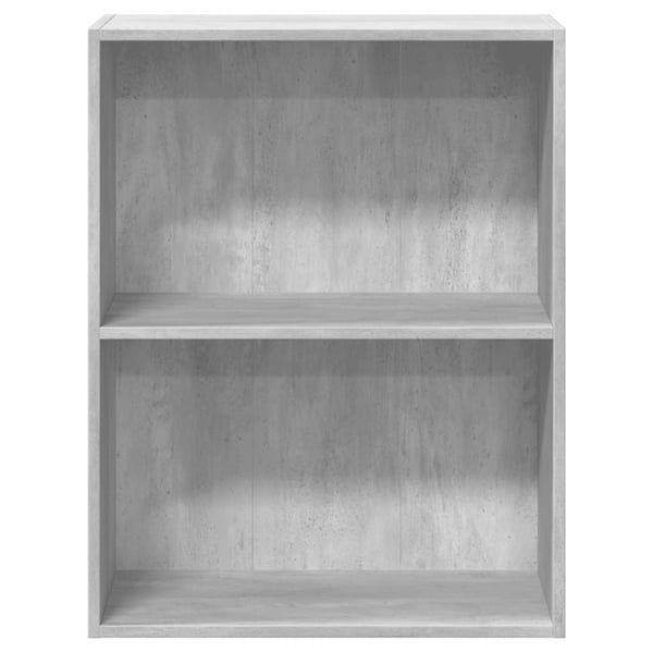 vidaXL Bokhylle 2 nivåer betonggrå 60x30x76,5 cm konstruert tre