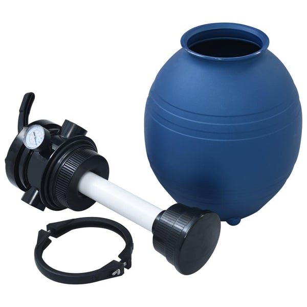 vidaXL sandfilter til pool ventil med 4 indstillinger 300 mm blå