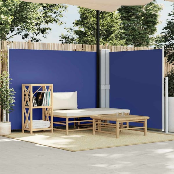 vidaXL sammenrullelig sidemarkise 140 x 1000 cm blå