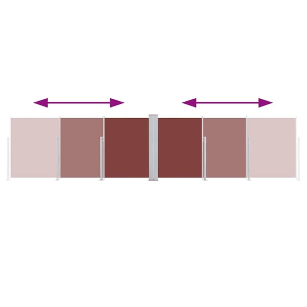 vidaXL Uttrekkbar sidemarkise 120x600 cm brun