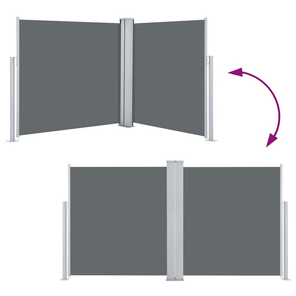 vidaXL sammenrullelig sidemarkise 120 x 600 cm antracitgrå