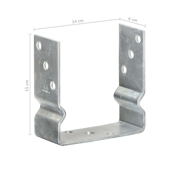 vidaXL jordankre 6 stk. 14x6x15 cm galvaniseret stål sølvfarvet