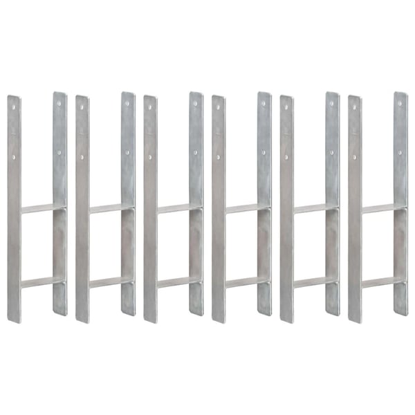 vidaXL hegnspløkker 6 stk. 14x6x60 cm galvaniseret stål sølvfarvet