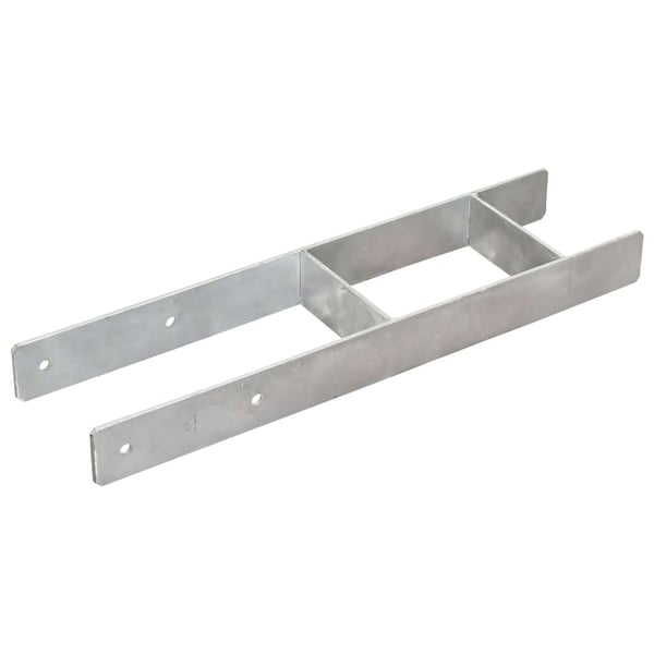vidaXL hegnspløkker 6 stk. 14x6x60 cm galvaniseret stål sølvfarvet
