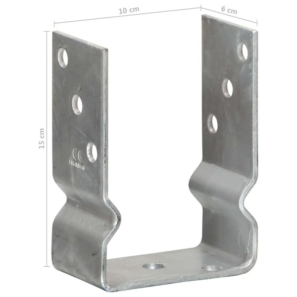 vidaXL jordankre 6 stk. 10x6x15 cm galvaniseret stål sølvfarvet