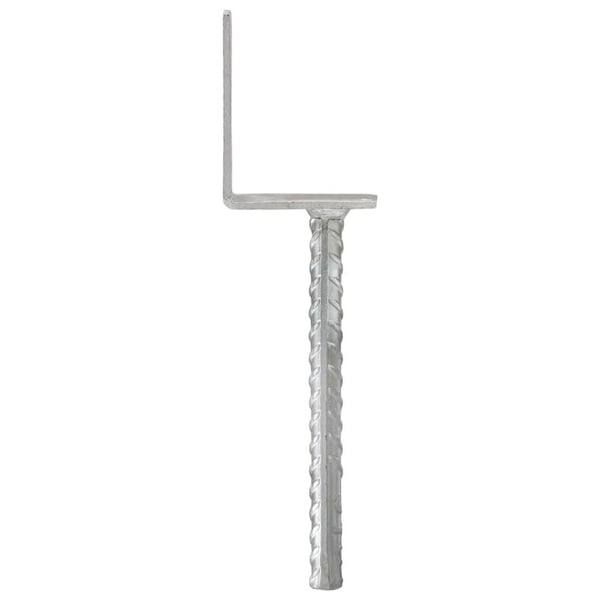 vidaXL Jordspyd for gjerde 12 stk sølv 8x6x30 cm galvanisert stål