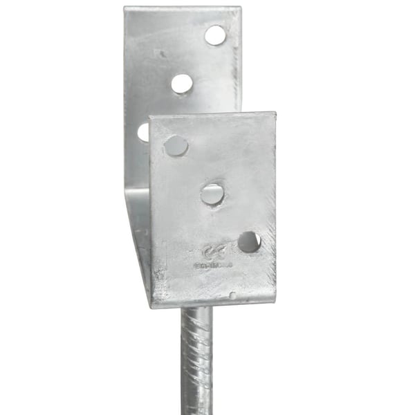 vidaXL hegnspløkker 6 stk. 9x6x30 cm galvaniseret stål sølvfarvet