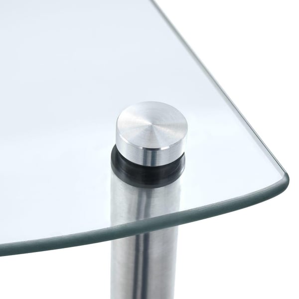 vidaXL Hylle 3 etasjer gjennomsiktig 30x30x67 cm herdet glass