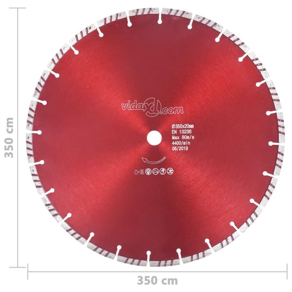vidaXL Diamantkutteskive med turbostål 350 mm